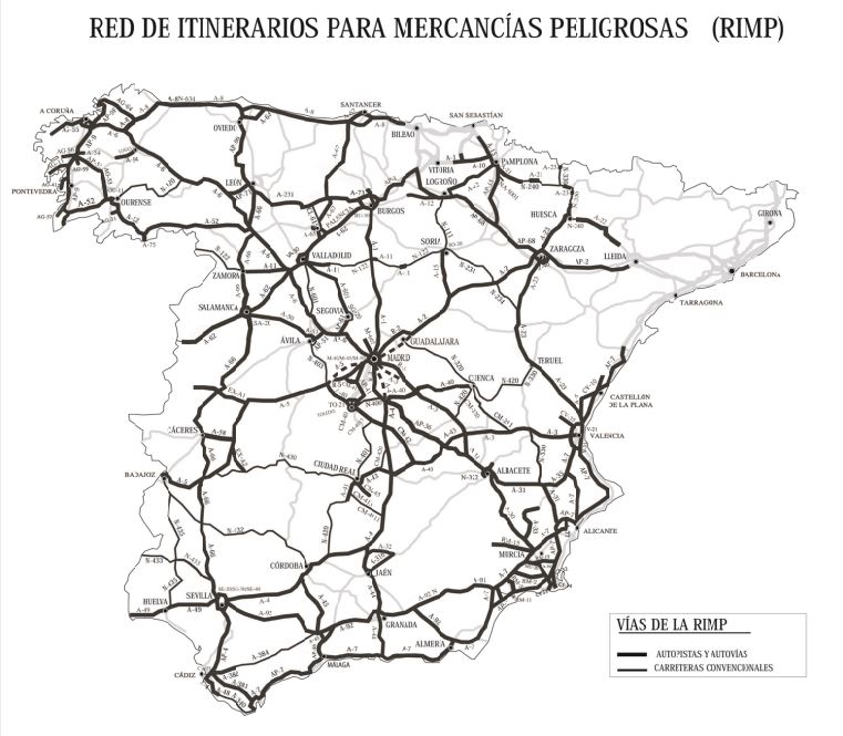 red itinerarios mercancias peligrosas red itinerarios mercancias peligrosas